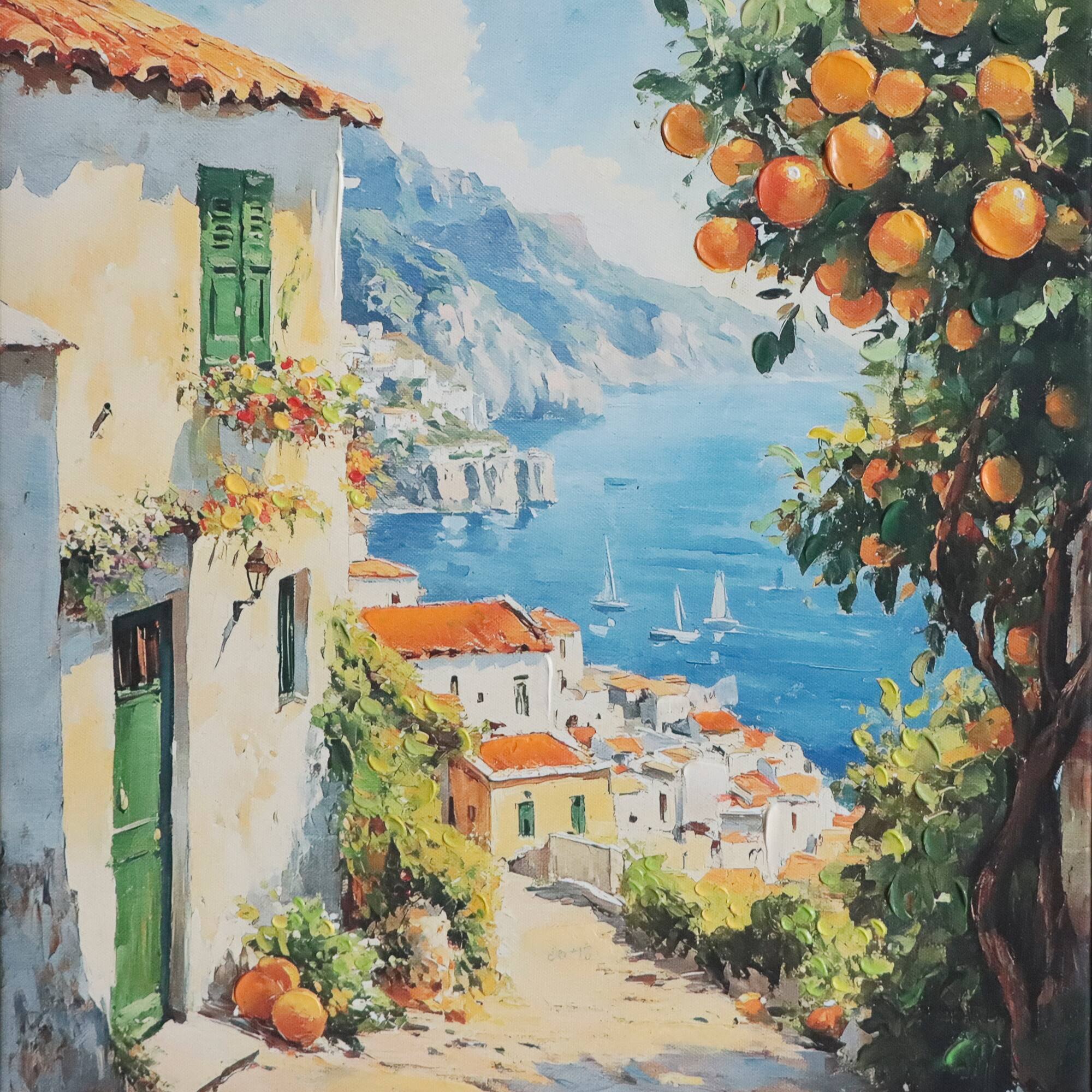 16" x 20" Coastal Path with Orange Tree Wall Art by Ashland®